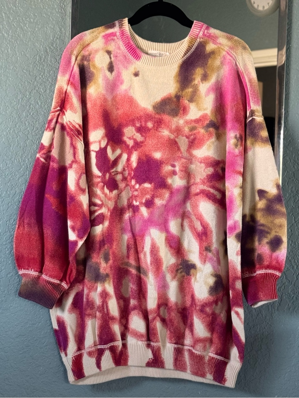 Natural Life 100% Cotton Oversized Floral Crewneck Sweater Size XL